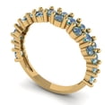 thumbnail image 2 of 0.98 ctw Wedding Band for Women - 14K Yellow Gold Blue Moissanite Stackable Eternity Ring, 2 of 6