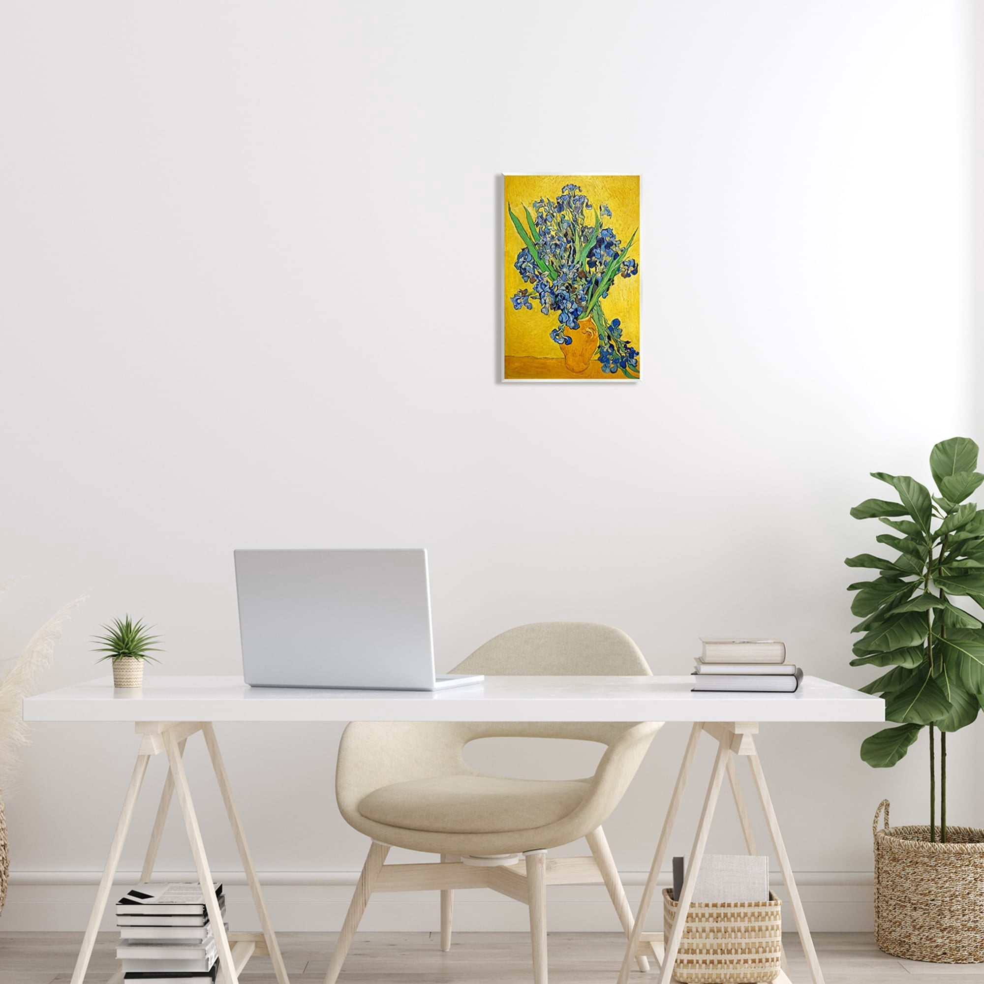 Stupell Industries Vaas met Irissen Vincent van Gogh Iris Flower Painting Painting Unframed Art Print Wall Art, Design by one1000paintings