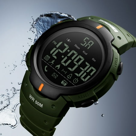 Samsung Sports Tracker SKMEI Men's 5ATM Water-resistant Sport Fitness Tracker Smart Watch BT Pedometer / Stop Watch / Count Down / Alarm / Distance / Calorie / Calls Remind / Remote Camera App for iPhone Samsung ()