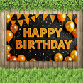 thumbnail image 5 of Sparkling Orange Happy Birthday Banner Backdrop Background Party Decoration Supplies for Birthday Party Photography Props Celebration Decorations, 5 of 7