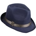 thumbnail image 2 of D-GROEE Men Women Fedora Hat Breathable Soft Cool Fedora Jazz Hat Summer Outdoor Beach Sun Cap, 2 of 8