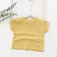 thumbnail image 2 of Toddlers Girls Cotton Short Sleeve Tee Crop Top Kids Summer Solid T-Shirt with Round Neck 1-7 Years, 2 of 8