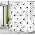 thumbnail image 4 of Ambesonne Paisley Shower Curtain, Floral Motifs Dots Pattern, 69"Wx70"L, Charcoal Grey and White, 4 of 4