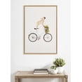 thumbnail image 5 of Kate and Laurel Sylvie Frenchie Bulldog on a Bicycle Framed Canvas Wall Art by Amy Peterson Art Studio, 23x33 Natural, Whimsical Animal Dog Art for Wall, 5 of 6