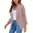 thumbnail image 5 of BUIgtTklOP Winter Coats Clearance,Women'S Suit Open Front Cardigan Fitted Jacket Casual Office Cropped Solid Blazers Coat Tops, 5 of 6