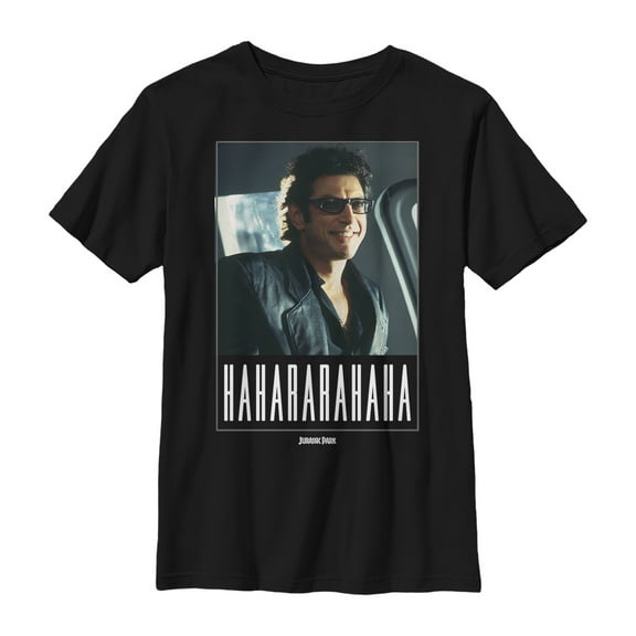 Boy's Jurassic Park Dr. Malcolm Iconic Laugh Graphic Tee Black X Small