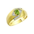 thumbnail image 3 of RYLOS Mens Rings 14K Yellow Gold Ring 6X4MM Oval Shape Gemstone & Diamond Ring Peridot August Birthstone Rings For Man Gold Rings Size 13, 3 of 7