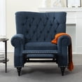 thumbnail image 4 of Gewnee 38.58” Manual Push Back Recliner Linen Fabric for Living Room Office Bedroom Blue, 4 of 20