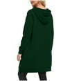 thumbnail image 3 of BLTIBY Women's Zip Up Sweatshirt Jacket Hoodies Fall Solid Color Tunic Thin Drawstring Long Outwear Comfort Lightweight Casual Coat with Pockets Green XL, 3 of 7