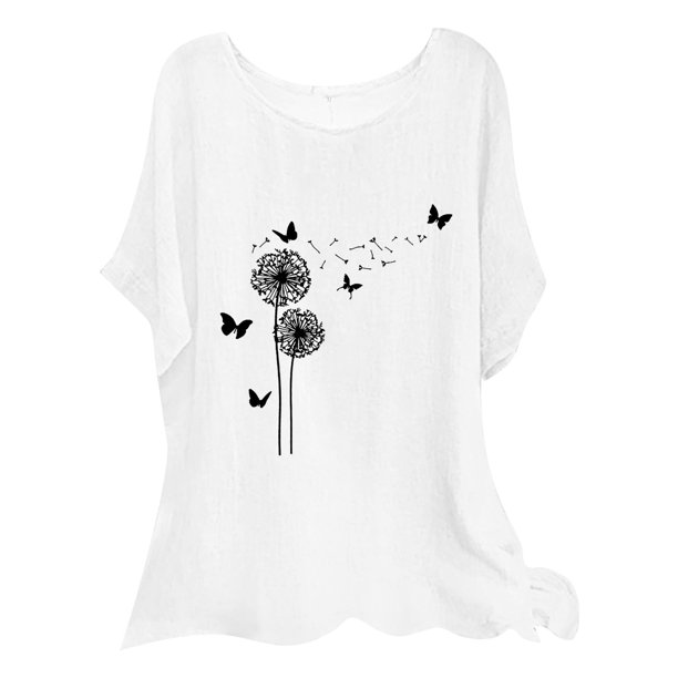 Gibobby Playera Manga Corta para Mujer Verano mujer manga corta cuello redondo flor camiseta Top Casual Slim camisas camiseta blusa(Blanco,M)