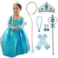 thumbnail image 6 of Snow Queen Princess Elsa Costumes Birthday Dress Up for Little Girls with Crown,Mace,Gloves Accessories, 6 of 7