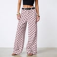 thumbnail image 2 of Women's Polka Dots Straight Leg Jeans Vintage Denim Pants Color Pink Size L, 2 of 6