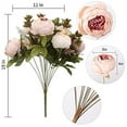 thumbnail image 4 of Artificial Peony Silk Flowers Bouquet for Wedding Home Garden Decoration(Dark Red+Pink), 4 of 5