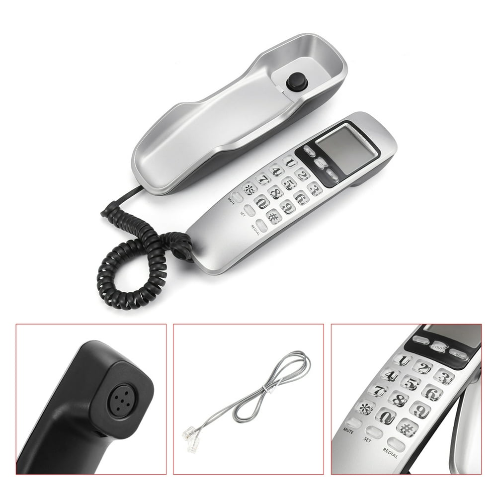 Wall Mount Corded Phone Telephone Home Office Desktop Phone Caller ID
