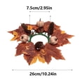 thumbnail image 7 of Fall Maple Leaf Candle Ring Wreath, 3 Optional Styles, Artificial Pumpkin/Pinecone/Berry Decor, Table Centerpiece for Thanksgiving & Autumn Holiday, 7 of 7