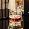 thumbnail image 3 of 360-degree rotating jewelry box, transparent multi-layer jewelry storage box, 3 of 5