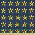 thumbnail image 2 of Ambesonne Abstract Fabric by the Yard Upholstery, Prehistoric Style Stars Art, 10 Yards, Indigo Yellow, 2 of 5