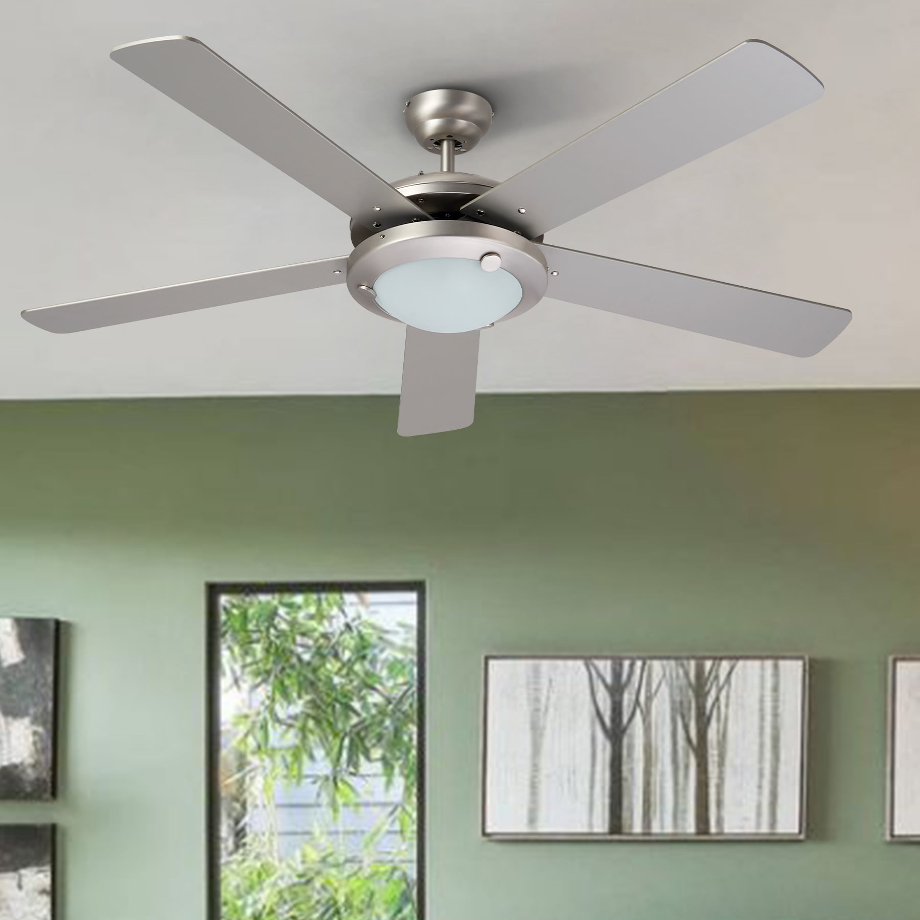 Details about   Harbor Breeze Mazon 44-in Brushed Nickel Flush Mount Indoor Ceiling Fan with Lig 