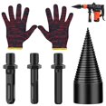 thumbnail image 1 of Divisor de troncos, 42 mm Divisor de leña Broca Partidor de madera Taladro de trabajo pesado Divisor cónico Broca de acero de alta velocidad con 3 asas y guantes Kuyhfg Sin marca, 1 of 4