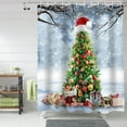 thumbnail image 4 of Christmas Tree Fabric Shower Curtain for Bathroom,Xmas Snowflakes Snowman Custom Shower Curtain Set with Hooks,Xmas Theme Luxury Bathroom Curtains Waterproof Polyester Bathroom Accessories,36x72inch, 4 of 5