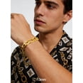 thumbnail image 2 of PROSTEEL Bracelet for Men Women Stainless Steel Gold Plated Figaro Chain Wrist Link Bracelets 13MM 8.3 inch Birthday Birthday Father Day Jewelry Gift for Him Dad Son Adult Age, 2 of 8
