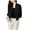 Black Jacket for Women, variant on Stand Collar Jacket for Women Long Sleeve Casual Trendy Fall 2025 Crop Outerwear Coats with Pockets Black XL
