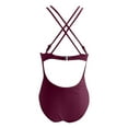 thumbnail image 7 of GYUJNB Womens One Piece Swimsuits Ruched Bathing Suits Strappy V Neck Monokini,S, 7 of 7