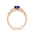 thumbnail image 2 of ANGARA Lab Grown 1.2 Ct Blue Sapphire Diamond Engagement Ring for Women in 14K Rose Gold (Size-6.5mm) | September Birthstone, Anniversary, Jewelry Gift for Women | Lab-Grown Blue Sapphire Ring, 2 of 8