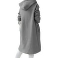 thumbnail image 3 of Avamo Womens Plus Size Zip up Fleece Hoodies Long Outerwear Jacket Oversize Sweatshirts with Pockets, 3 of 4