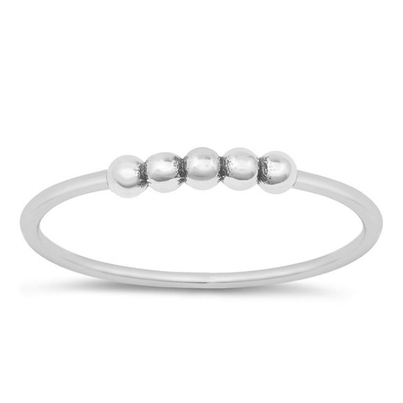 CHOOSE YOUR COLOR Bubble Bead Ring .925 Sterling Silver Band Jewelry Female Male Unisex Size 8