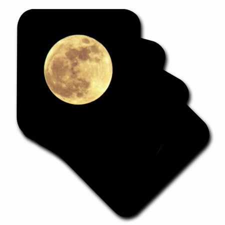 

3dRose Full Moon Rising - Astronomy - Photography - Soft Coasters set of 8