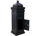 thumbnail image 2 of BARONAGE Large-Capacity Mailbox for Residential Use, Vintage Style Floor Letter Box，Garden Floor Safety Mailbox, Outdoor Rainproof Postbox Statue, Black, 2 of 7