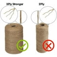 thumbnail image 4 of 200M/ Roll 2mm Twine Natural Thick Brown Twine for Home Gardening Plant Picture Hanger Industrial Packing String, 4 of 5