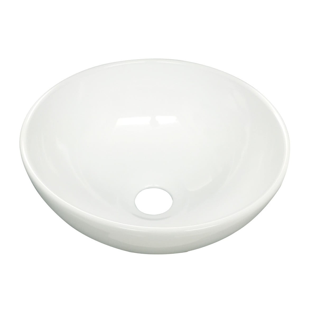 White Small Vessel Sink Above Counter Round Porcelain 11 25 Inches Dia Set Of 2