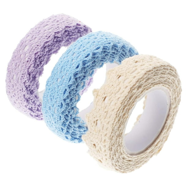 3 rollos de cinta de encaje de tela, decoración de libros de recortes DIY, decoración de manos, cintas decorativas, cinta para manualidades, decoración de macramé, manualidades, cintas de bricolaje,