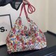 thumbnail image 3 of Bolso de mano floral para mujer, elegante bolso de viaje, gran capacidad para viajes al aire libre, 3 of 9