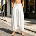 thumbnail image 4 of Women's Baggy Joggers , Loose Elastic Waist Versatile Solid Travel Lounge Pants with Pockets, 4 of 7
