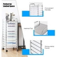 thumbnail image 5 of Drawer Rolling Storage Cart, Multipurpose Utility Cart Mobile Craft Cart w/Drawers & Wheels, Home Office School Tools Scrapbook Paper Organizer, 5 of 16