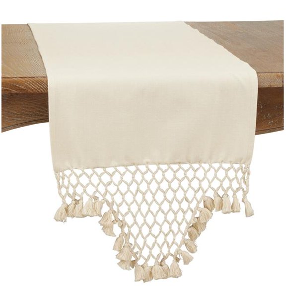 Saro Lifestyle 1220.N1672B 72 x 16 x 0.25 in. Braided Tassel Table Runner