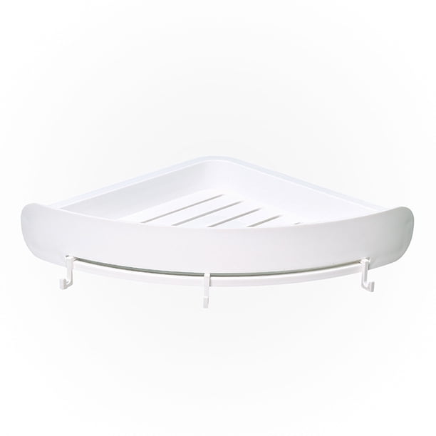 Estante De Esquina De Baño Multiusos, Estante De Almacenamiento Triangular Adhesivo, Organizador De Ducha Sin Perforación Con Ganchos Extraíbles Advancent HA024539-02