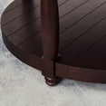 thumbnail image 3 of GZXS 2-Tier Round Tufted Ottoman with Storage Shelf, 32.5" Circle Coffee Tea Table w/ Solid Wood Frame & Linen Upholstery Top, Quick Assembly, Dark Gray, 3 of 8