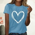 thumbnail image 4 of Alllist Tops for Women Trendy Blue Short Sleeve Crew Neck Graphic T-Shirts Womens Shirts Under $10, 4 of 6