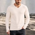 thumbnail image 6 of XuJwPNcy Men's T Shirts Long Sleeve Tops with Thumbhole Soft Casual V Neck Basic Tee(Beige,3X-Large), 6 of 7
