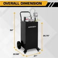thumbnail image 7 of Arksen 30 Gallon Portable Gas Caddy Fuel Storage Tank Large Gasoline Diesel Can Hand Siphon Pump Rolling Wheels, Black, 7 of 7