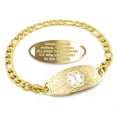 thumbnail image 1 of MedicEngraved Yellow Gold Stainless Steel Custom Medical Alert Bracelet - 5mm Figaro Link, 1 of 7