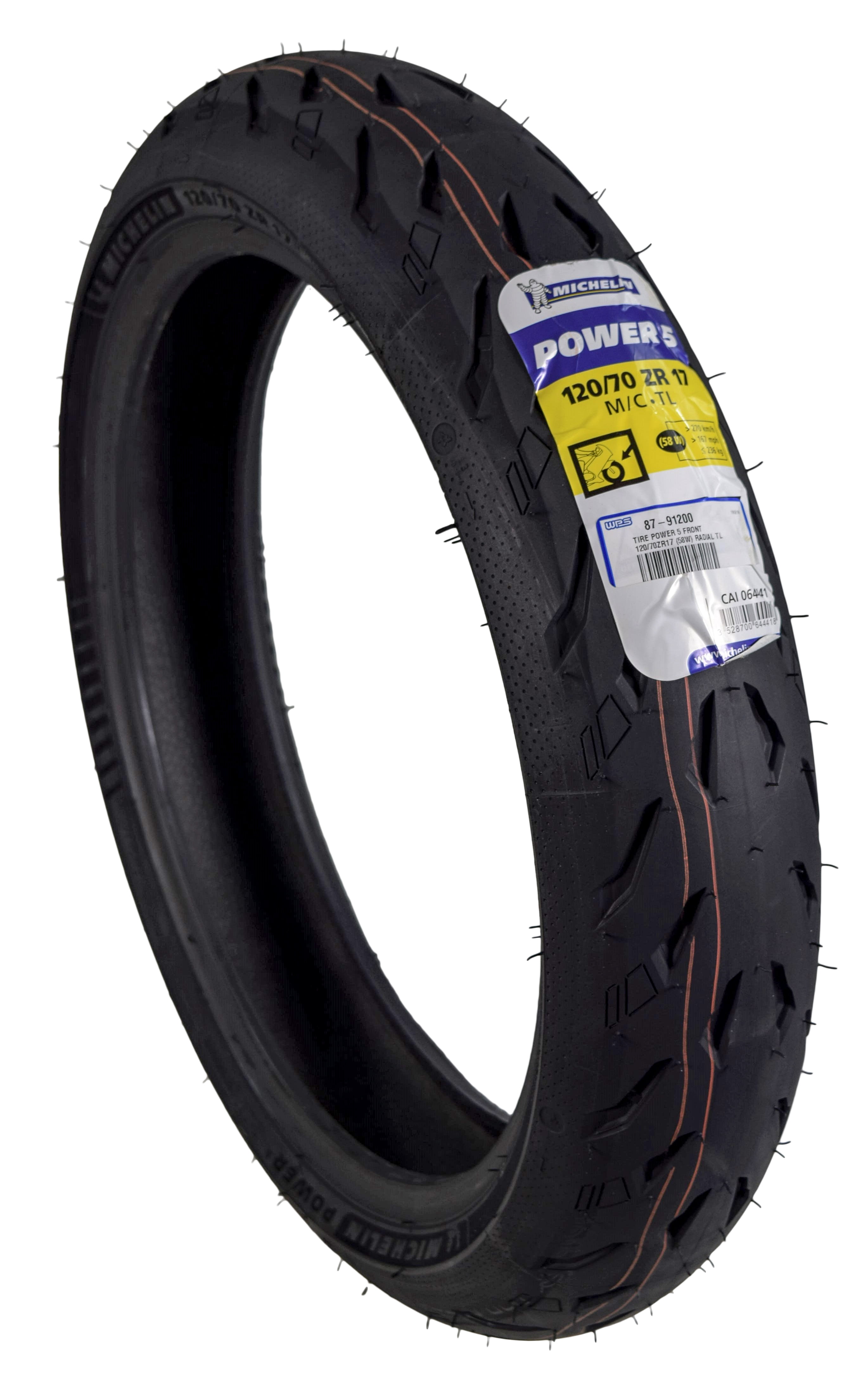 Road 5 Tubeless Motorcycle Front Tyre Michelin 120/70 ZR 17 58W 
