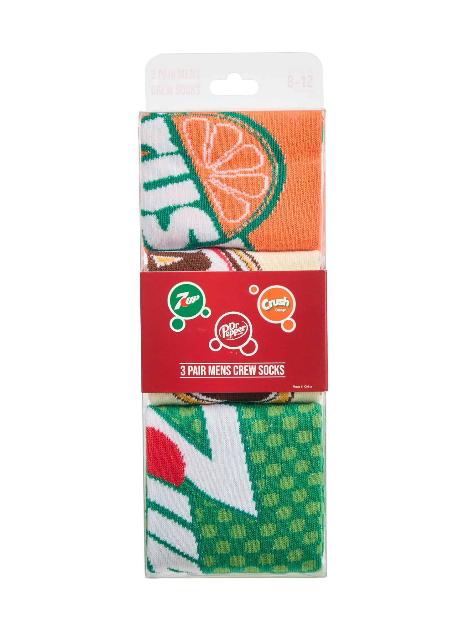 Dr. Pepper Men's Crew Socks, 3-Pack
