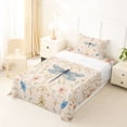thumbnail image 5 of Erosebridal Blue Dragonfly Twin Sheet Sets,Vintage Floral Bedding For Girls Women 3 Pieces, 5 of 6