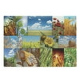 thumbnail image 1 of Rustic Cutting Board, Crops Under Sun Sunflower Wheat Field Rustic Farm Theme Idyllic Landscapes Print, Decorative Tempered Glass Cutting and Serving Board, Large Size, Multicolor, by Ambesonne, 1 of 1