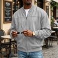 thumbnail image 7 of Rexolia Mens Cotton Jacket Lightweight Full Zip Windproof Stand Collar with Pockets Outdoor Hiking Fall Light Gray S, 7 of 7